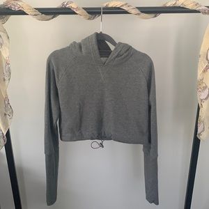 Gymshark Women’s Cropped Gray Long Sleeve Hoodie (XS)